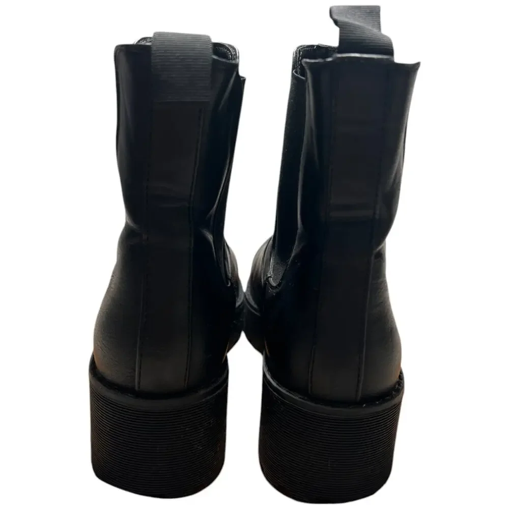 DIRTY LAUNDRY Monet Chelsea Boots Women's 8 Black Platform Rugged Lug Sole READ